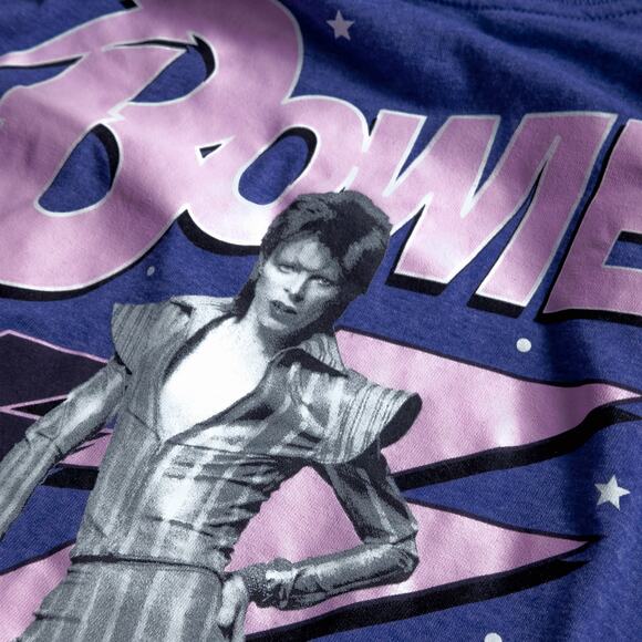 David Bowie Unisex T-Shirt Y2K Glam Retro Inspired Tee Graphic Print Blue XXL - Picture 4 of 7